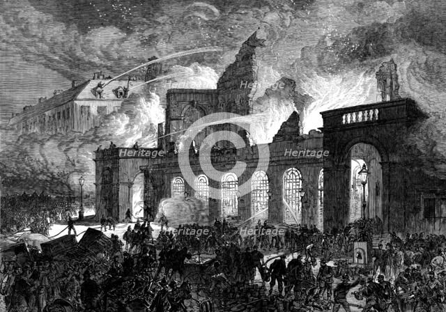 Burning of the old Opera-House, Paris, 1873. Creator: Unknown.