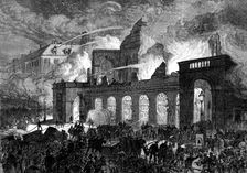 Burning of the old Opera-House, Paris, 1873. Creator: Unknown
