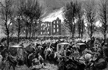 Burning of the Lunatic Asylum at Montreal, Canada, 1890. Creator: Unknown