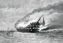 Burning of the training-ship Goliath, 1876. Creator: H. E. Tozer