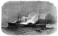 Burning of the United States mail-steamer Roanoke, off St. George's, Bermuda..., 1864. Creator: Smyth