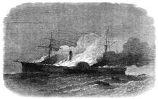 Burning of the United States mail-steamer Roanoke, off St. George's, Bermuda..., 1864. Creator: Smyth