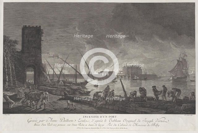 Burning of a Port, ca. 1760-80. Creator: Anne Philiberte Coulet.