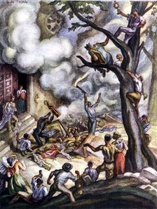 Burning of convents in Madrid by revolutionary mobs in the month of May 1931