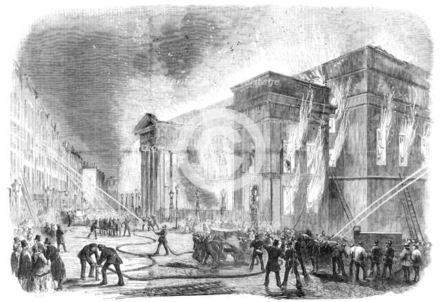 Burning of Covent-Garden Theatre, 1856.  Creator: Unknown.