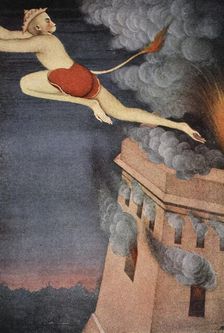 Burning of Lanka, 1913. Artist: K Venkatappa
