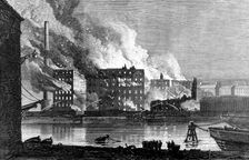 Burning of Messrs. A. and P. Tod's flour mills, Leith, 1874. Creator: Unknown