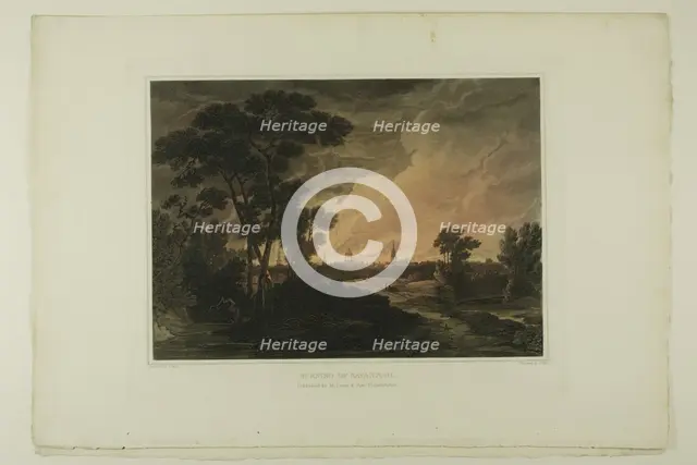 Burning of Savannah, plate four of the second number of Picturesque Views of American S..., 1819/21. Creator: John Hill.