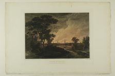 Burning of Savannah, plate four of the second number of Picturesque Views of American S..., 1819/21. Creator: John Hill
