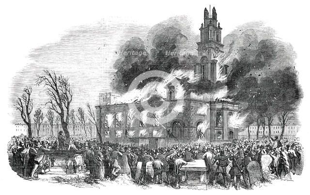 Burning of St. Anne's Church, Limehouse, on Good Friday Morning, 1850. Creator: Unknown.