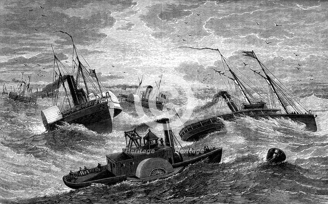 Burnside's expedition crossing Hatteras Bar, North Carolina, 1861-1862 (c1880). Artist: Unknown