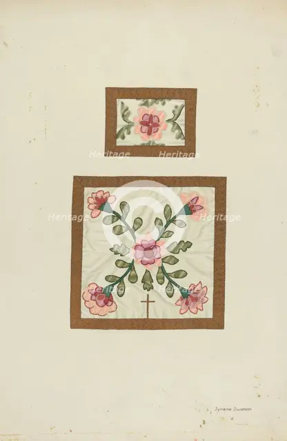 Burse and Chalice Veil, c. 1940. Creator: Syrena Swanson.