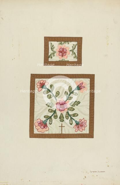 Burse and Chalice Veil, c. 1940. Creator: Syrena Swanson.