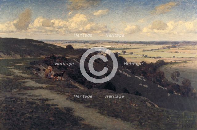 'Bury Hill and Village with a View of the North Downs', c1879-1919. Artist: Jose Weiss