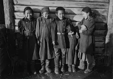 Buryat children, late 19th cent - early 20th cent. Creator: I Popov