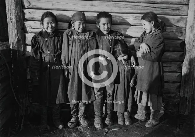 Buryat children, late 19th cent - early 20th cent. Creator: I Popov.