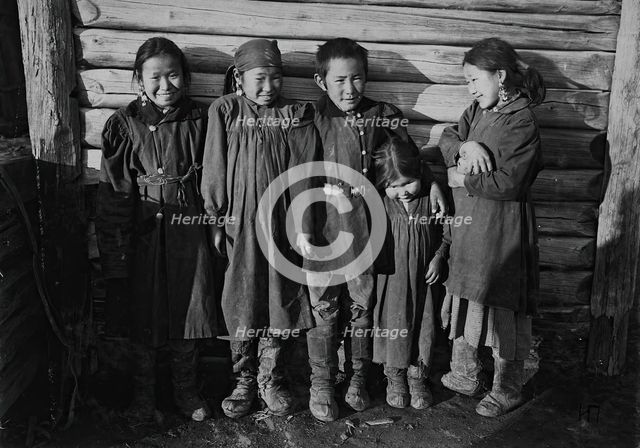 Buryat children, late 19th cent - early 20th cent. Creator: I Popov.