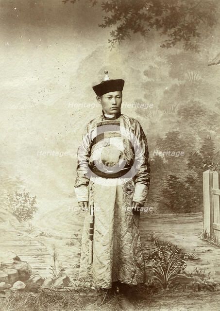 Buryat in national festive costume, 1895-1939. Creator: L Veniukov.