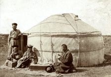 Buryat painters painting "Burkhans", 1895-1939. Creator: L Veniukov