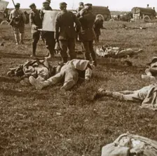 Burying bodies, Sainte-Marie-à-Py, northern France, c1914-c1918