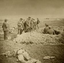 Burying bodies, Sainte-Marie-à-Py, northern France, c1914-c1918