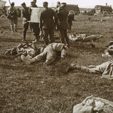 Burying bodies, Sainte-Marie-à-Py, northern France, c1914-c1918