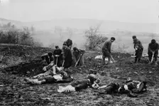 Burying dead at Tchataldja #3, between c1910 and c1915. Creator: Bain News Service
