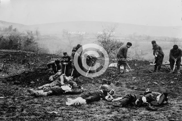 Burying dead at Tchataldja #3, between c1910 and c1915. Creator: Bain News Service.