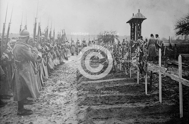 Burying French officer at front, 31 Jan 1918. Creator: Bain News Service.