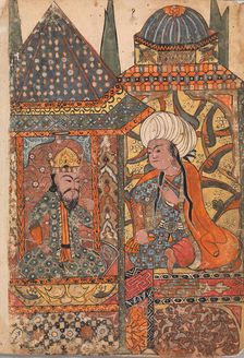 Burzuyeh is Summoned by Nushirvan on his Return from India, Folio from a Kalila..., 18th century. Creator: Unknown