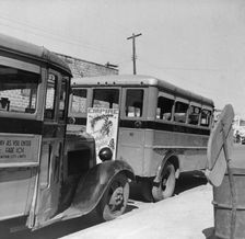 Buses operated by the city which are used only by Negroes, Daytona Beach, Florida, 1943. Creator: Gordon Parks