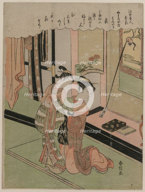 Bush Clover (From the Series Beauties of the Floating World Compared to Flowers), late 1760s. Creator: Suzuki Harunobu (Japanese, 1724-1770).