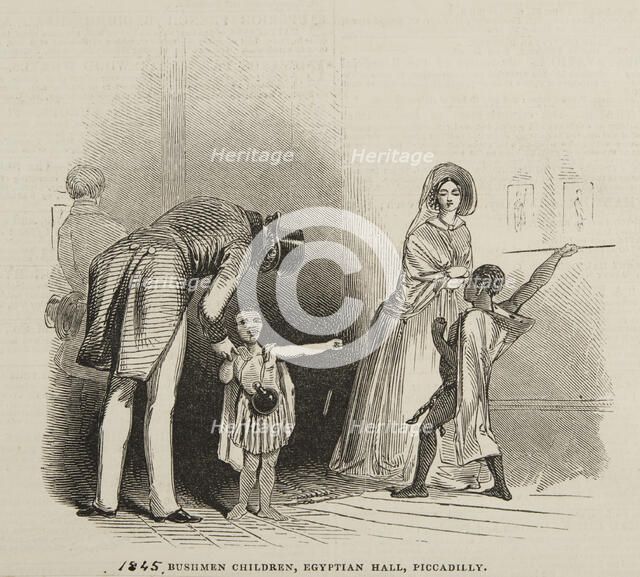 'Bushmen Children, Egyptian Hall, Piccadilly', 1845. Creator: Unknown.