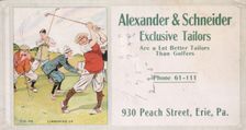 Business card for Alexander and Schneider Tailors, c1900. Creator: Unknown
