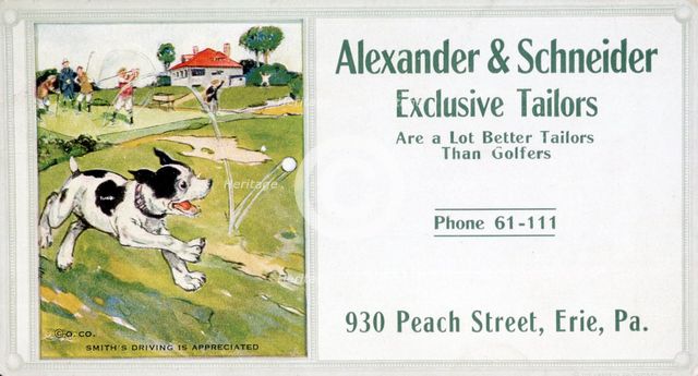 Business card for Alexander and Schneider Tailors, c1900. Creator: Unknown.