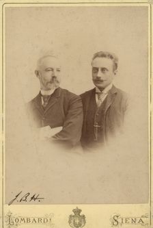 Business card portrait - John B. How and Claes Lagergren, 1889. Creator: Paolo Lombardi