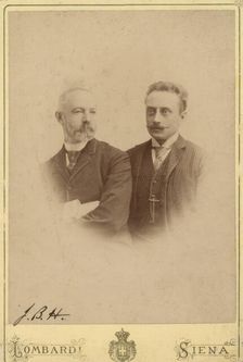 Business card portrait - John B. How and Claes Lagergren, 1889. Creator: Paolo Lombardi