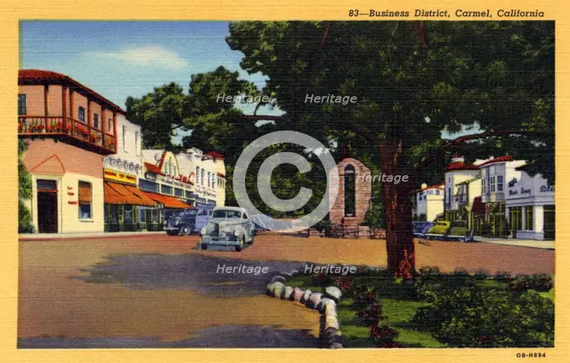 Business district, Carmel, California, USA, 1940. Artist: Unknown