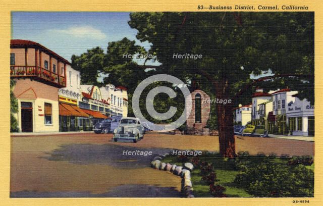 Business district, Carmel, California, USA, 1940. Artist: Unknown