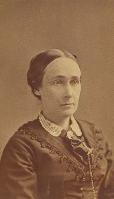Bust length portrait of an unidentified woman, about 1880. Creator: Hastings & White & Fisher