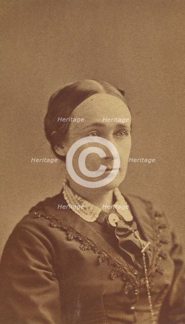 Bust length portrait of an unidentified woman, about 1880. Creator: Hastings & White & Fisher.