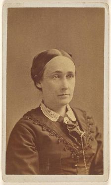 Bust length portrait of an unidentified woman, about 1880. Creator: Hastings & White & Fisher
