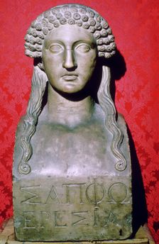 Bust of the Greek poetess Sappho, 6th century BC. Artist: Sappho
