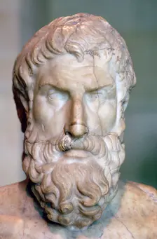 Bust of the Greek philosopher Epicurus, c3rd century BC