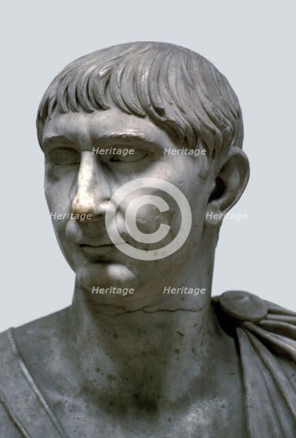 Bust of the Roman Emperor Trajan, 1st century. Artist: Unknown