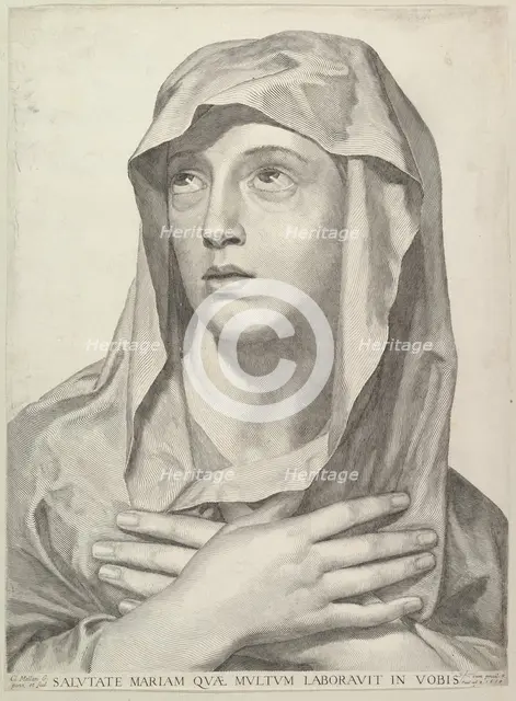 Bust of the Virgin, 1650. Creator: Claude Mellan.
