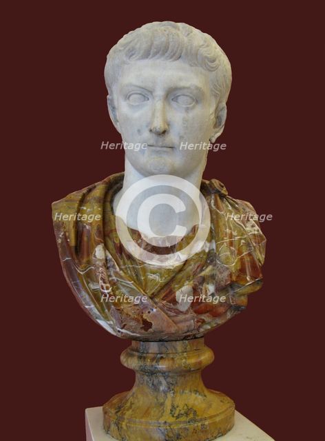 Bust of Tiberius, 1st H. 1st cen. AD. Artist: Art of Ancient Rome, Classical sculpture  