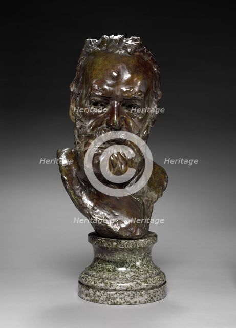 Bust of Victor Hugo, 1883 modeled; cast by 1917. Creator: Auguste Rodin (French, 1840-1917).