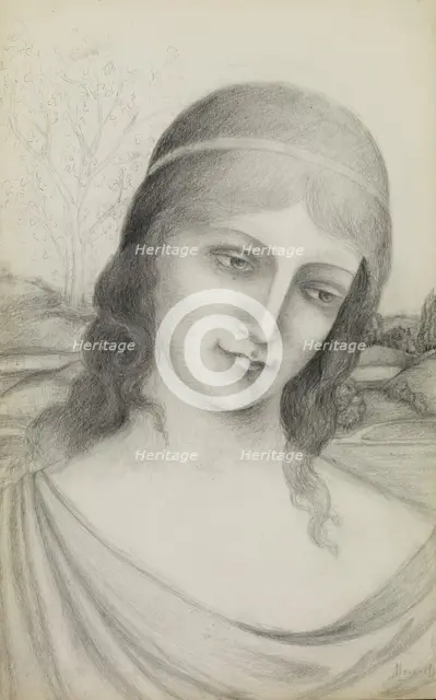 Bust of a Maiden in a Landscape, 1910. Creator: Armand Point.