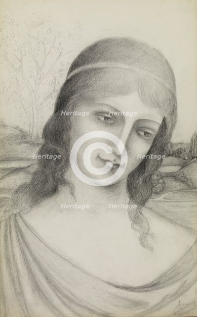 Bust of a Maiden in a Landscape, 1910. Creator: Armand Point.